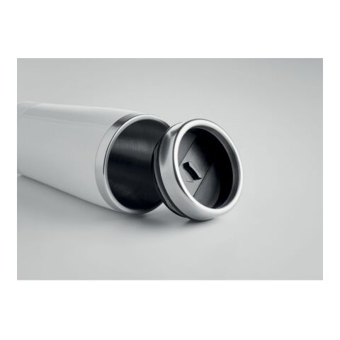 Doppelwandiger Trinkbecher mit PP-Deckel 400 ml weiß | ohne Werbeanbringung | Nicht verfügbar | Nicht verfügbar | Nicht verfügbar