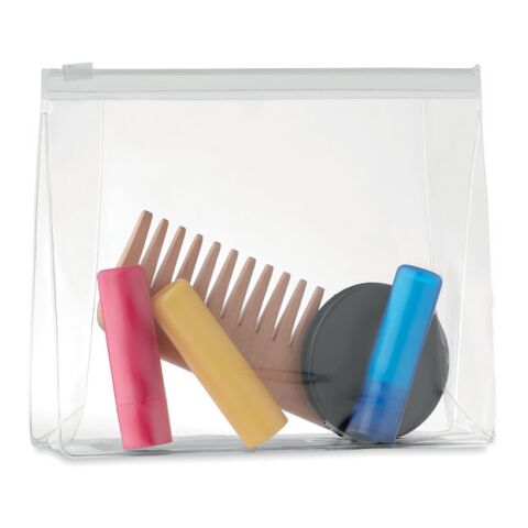 Kosmetiktasche mit Reißverschluss transparent weiß | ohne Werbeanbringung | Nicht verfügbar | Nicht verfügbar