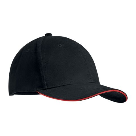 Baseball Kappe 6 Panels Tekapo schwarz/rot | ohne Werbeanbringung | Nicht verfügbar | Nicht verfügbar | Nicht verfügbar