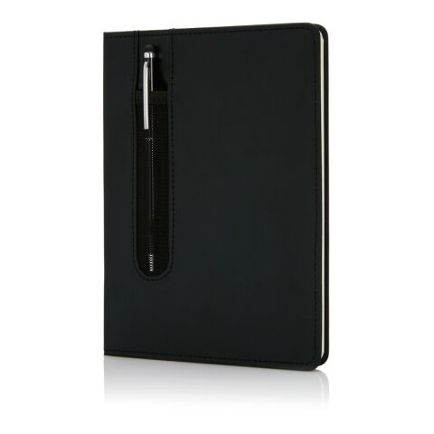 Basic Hardcover PU A5 Notizbuch mit Stylus-Stift schwarz | ohne Werbeanbringung | Nicht verfügbar | Nicht verfügbar | Nicht verfügbar