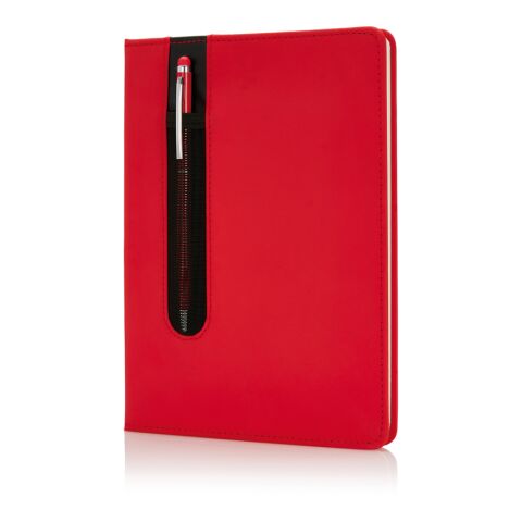 Basic Hardcover PU A5 Notizbuch mit Stylus-Stift rot | ohne Werbeanbringung | Nicht verfügbar | Nicht verfügbar | Nicht verfügbar