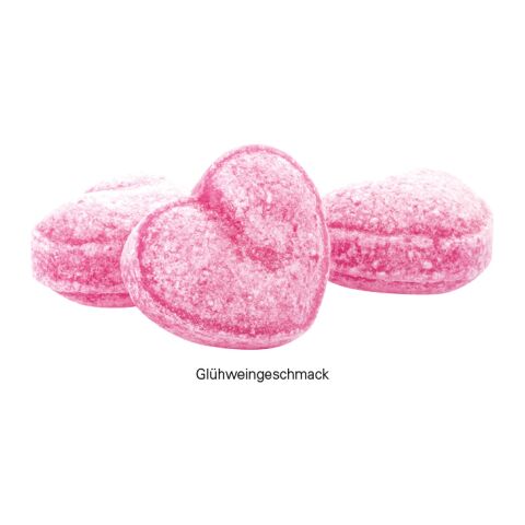 Papierdose Eco Midi Weihnachten weiß | ohne Werbeanbringung | Kandierte Glühweinherzen