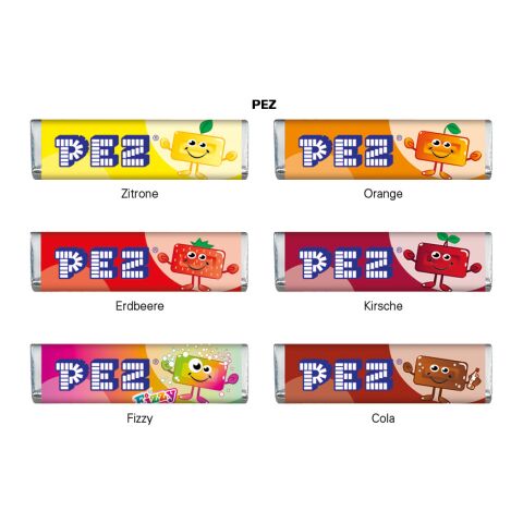 PEZ Bonbonriegel 4c Euroskala | 1 PEZ Bonbonriegel, Fizzy