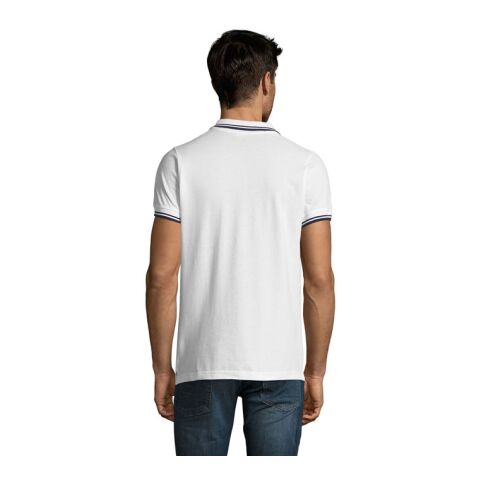 PASADENA Herren Polo 200g weiß/marine | M | ohne Werbeanbringung | Nicht verfügbar | Nicht verfügbar | Nicht verfügbar