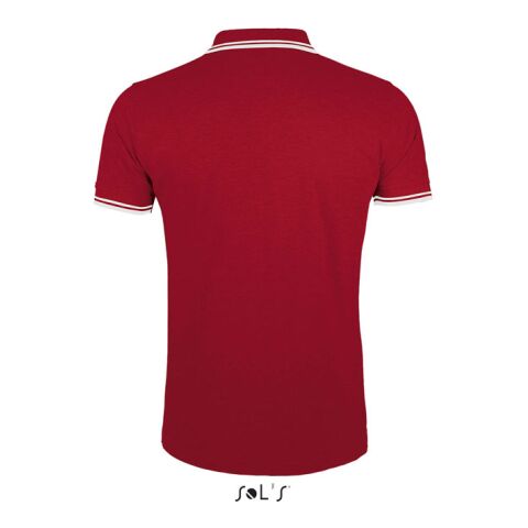 PASADENA Herren Polo 200g Rot / Weiß | XXL | ohne Werbeanbringung | Nicht verfügbar | Nicht verfügbar | Nicht verfügbar