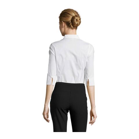 Effect Damen-Stretchbluse weiß | M