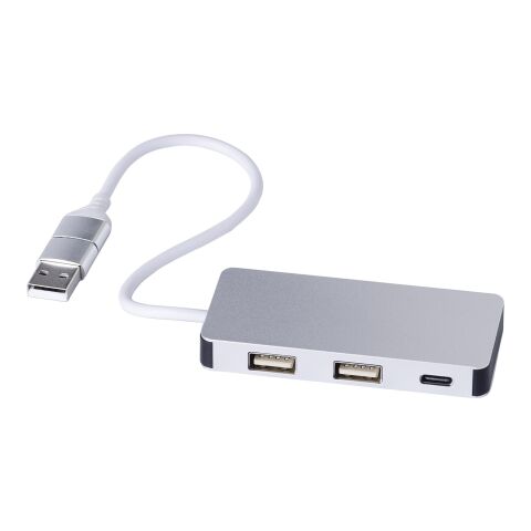 Aluminum USB Hub Layton Silber | ohne Werbeanbringung | Nicht verfügbar | Nicht verfügbar