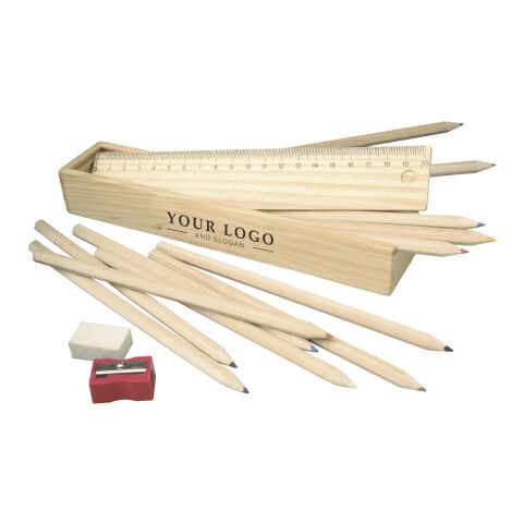 Buntstifte 12er Set &#039;Felix&#039; in Holzbox Braun | ohne Werbeanbringung | Nicht verfügbar | Nicht verfügbar