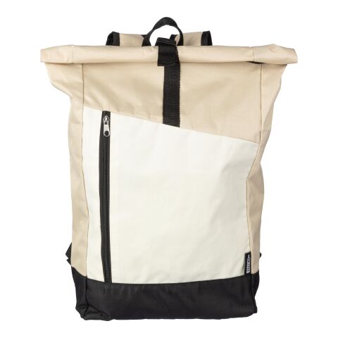 rPET (600D) Rolltop-Rucksack Marlene beige | ohne Werbeanbringung | Nicht verfügbar | Nicht verfügbar