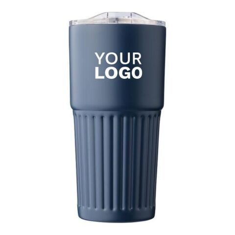 Recycelter doppelwandiger Trinkbecher aus Edelstahl (500 ml) Kael Blau | ohne Werbeanbringung | Nicht verfügbar | Nicht verfügbar