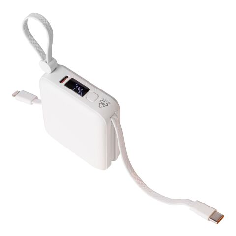 Recycelte ABS-Powerbank Jona Weiß | ohne Werbeanbringung