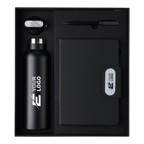 Notizbuch-Geschenkset Erren Schwarz | ohne Werbeanbringung | Nicht verfügbar | Nicht verfügbar