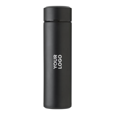 Edelstahl-Thermosflasche (450 ml) mit LED-Anzeige Schwarz | ohne Werbeanbringung | Nicht verfügbar | Nicht verfügbar