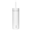 MiiR Sipper 473 ml Trinkflasche mit Trinkhalm weiß