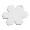 RFX™ Reflektierender TPU-Aufhänger Schneeflocke weiss | 1-farbiger Siebdruck | Rückseite | 53 mm x 61 mm