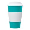 Americano® 350 ml Isolierbecher mit Schutzring und Schraubverschluss aquablau-weiss | ohne Werbeanbringung | Nicht verfügbar | Nicht verfügbar
