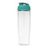 H2O Tempo® 700 ml Sportflasche mit Klappdeckel transparent klar-aquablau | ohne Werbeanbringung | Nicht verfügbar | Nicht verfügbar