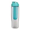 H2O Tempo® 700 ml Sportflasche mit Klappdeckel und Infusor transparent-aquablau | ohne Werbeanbringung | Nicht verfügbar | Nicht verfügbar