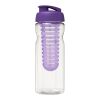H2O Base® 650 ml Sportflasche mit Klappdeckel und Infusor transparent-lila | ohne Werbeanbringung | Nicht verfügbar | Nicht verfügbar
