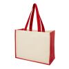 Varai Canvas und Jute Einkaufstasche rot