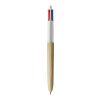 BIC® 4 Colours Wood Style Weiß-beige | 1-farbiger Siebdruck | Upper Part-gegenüber vom Clip | 22.00 mm x 10.00 mm
