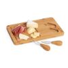 WOODS. Käsebrett aus Bambus mit 2 Utensilien aus Edelstahl Natur | ohne Werbeanbringung | Nicht verfügbar | Nicht verfügbar | Nicht verfügbar