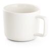 FANGIO. Tasse aus Keramik 220ml mit Deckel aus Bambus, der als Untersetzer dient Weiß