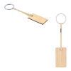 HOPPS. Rechteckiger Schlüsselanhänger aus Bambus mit PET-Schnur Beige | ohne Werbeanbringung