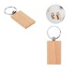 STEWIE. Rechteckiger Schlüsselanhänger aus Buchenholz Beige | ohne Werbeanbringung