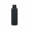 Hudson Trinkflasche 540ml aus recy. Edelstahl. Doppelwandig, gummierter Oberfläche Schwarz