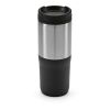 Orange Reisebecher recy.Edelstahl, 600 ml. Dreifachwandig Schwarz | ohne Werbeanbringung | Nicht verfügbar | Nicht verfügbar | Nicht verfügbar