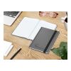 Notizbuch Hardcover Smart-Book Gummiband breit Anthrazit | DIN A5 | ohne Werbeanbringung | Siebdruck-Digital inkl.