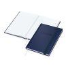 Notizbuch Visco-Book Buchleinen-Hardcover farbig A5 Dunkelblau | DIN A5 | ohne Werbeanbringung | Blindprägung inkl. | Hochweiß/Winkelkaro