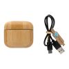 TWS-Kopfhörer aus RCS recyceltem Kunststoff und Bambus braun | ohne Werbeanbringung | Nicht verfügbar | Nicht verfügbar