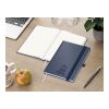 Notizbuch Organic-Book Recycling-Inhaltspapier Apfelleder-Hardcover farbig A5 marineblau | Blindprägung inkl. | Punktraster