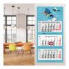 3-Monatskalender Mehrblock Maxi Light 3 EXPRESS Werbung auf Rückwand Hellgrau | 330 × 700 mm | ohne Werbeanbringung
