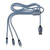 3-in-1 Ladekabel 'Belfast' aus Aluminium und Nylon Silber