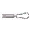 Mini-Taschenlampe aus Aluminium mit Karabiner Silber