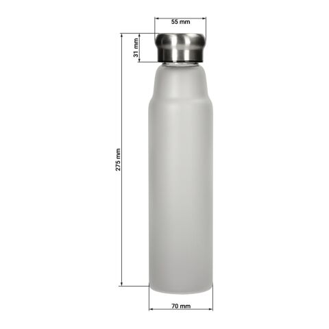 Glasflasche "Life" 700 ml, Frosted grau | ohne Werbeanbringung | Nicht verfügbar | Nicht verfügbar