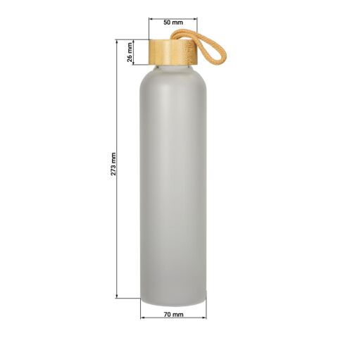 Glasflasche "Bamboo" 750 ml, Frosted grau | ohne Werbeanbringung | Nicht verfügbar | Nicht verfügbar