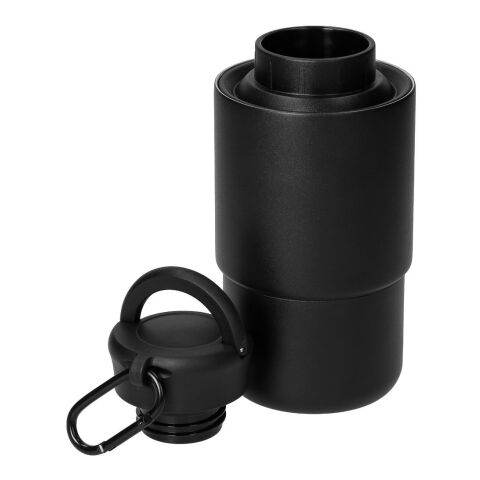 Edelstahlbecher mit Karabiner "Trail" schwarz | ohne Werbeanbringung | Nicht verfügbar | Nicht verfügbar