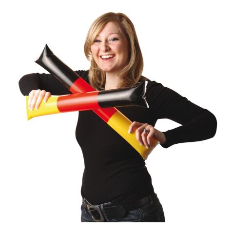 Klopfschlauch "Sticks" Deutschland-Farben | 1-farbiger Tampondruck | mittig gelbes Segment | Ø 50 mm