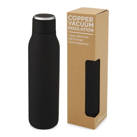 Marka 600 ml Kupfer-Vakuum Isolierflasche mit Metallschlaufe Standard | schwarz | ohne Werbeanbringung | Nicht verfügbar | Nicht verfügbar