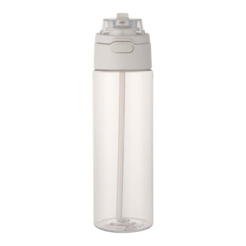Theron 700 ml RCS Trinkflasche aus recyceltem Kunststoff mit Multifunktionsdeckel und Klappstrohhalm weiß