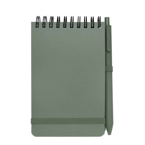 Thalaasa A6 Hardcover Notizbuch aus Ocean Bound Kunststoff mit Kugelschreiber (schwarze Mine) Standard | heather grün | ohne Werbeanbringung | Nicht verfügbar | Nicht verfügbar