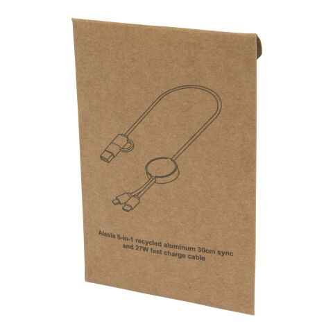 Alasia 30 cm 5-in-1 Kabel aus recyceltem Kunststoff für Datenübertragung und 27W Schnellladung Standard | rot | ohne Werbeanbringung | Nicht verfügbar | Nicht verfügbar