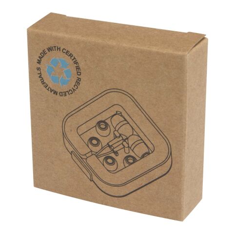 Baekdu kabelgebundenes Headset Typ-C mit Aufbewahrungsbox aus recyceltem Kunststoff Standard | schwarz | ohne Werbeanbringung | Nicht verfügbar | Nicht verfügbar