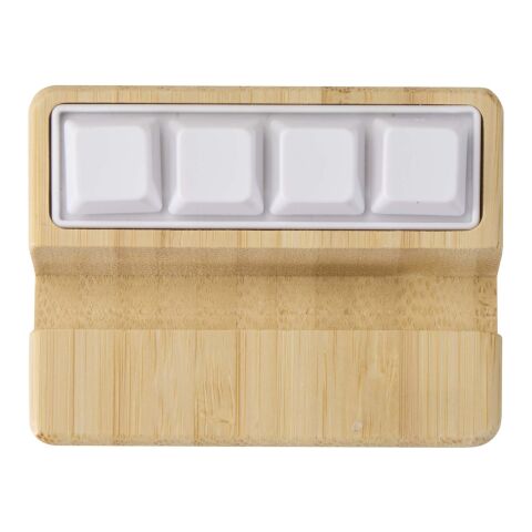 Algol Smartphonehalterung aus recyceltem Kunststoff mit Fidget-Toy mit Bambusdetails Standard | holz | ohne Werbeanbringung | Nicht verfügbar | Nicht verfügbar