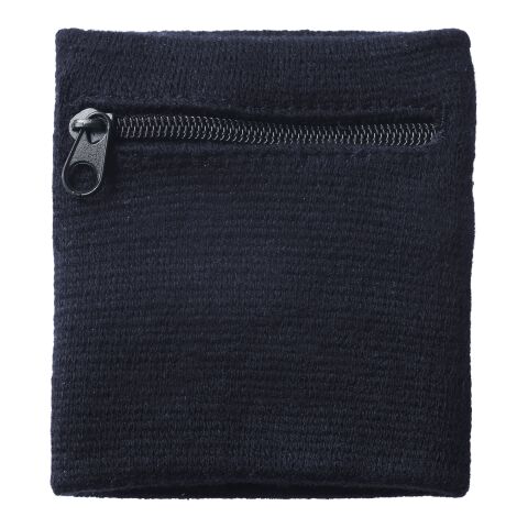 Wrist Wallet Schweißarmband mit Reißverschlusstasche für Laufen Schwarz 
