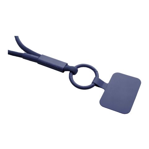 Tubyard Lanyard mit Telefonhalterung und Band aus recyceltem Kunststoff Moonlight Blue | ohne Werbeanbringung | Nicht verfügbar | Nicht verfügbar